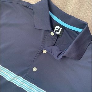 FJ Mens Size Small Blue Chest Stripe‎ Short Sleeve Polo